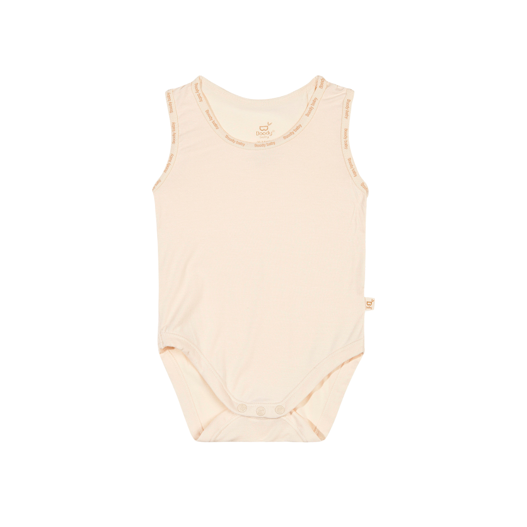 Baby Sleeveless Bodysuit | 0 - 3 Months | Chalk