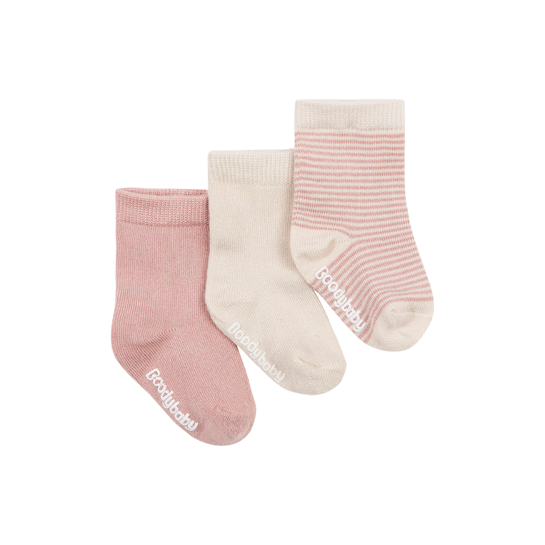 Baby Sock 3-Pack | 0 - 3 Months | Chalk Rose