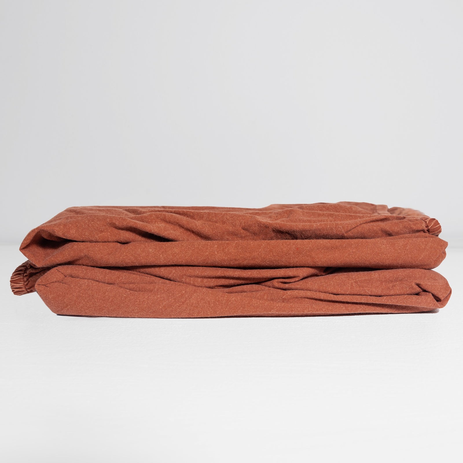 100% Organic Cotton Canvas Fitted Sheet │King XL │ Terracotta