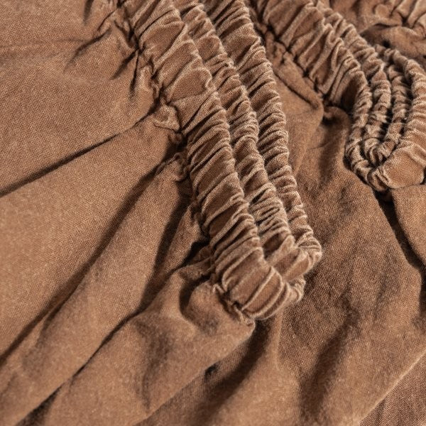 100% Organic Cotton Canvas Fitted Sheet │King XL │ Tobacco